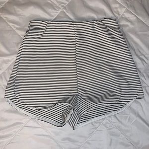 Black/white striped shorts